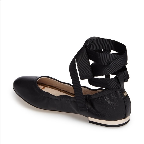 Sam Edelman Fallon Wraparound Tie Flat 7.5 Black - Picture 3 of 7